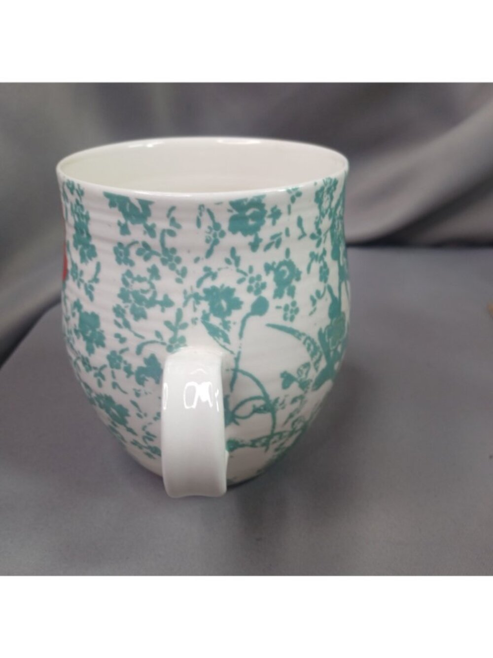 Anthropologie Homegrown Inital Monogram S Green Floral Boho Coffee Mug Tea Cup - Picture 11 of 16